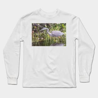 A lone Great Blue Heron Long Sleeve T-Shirt